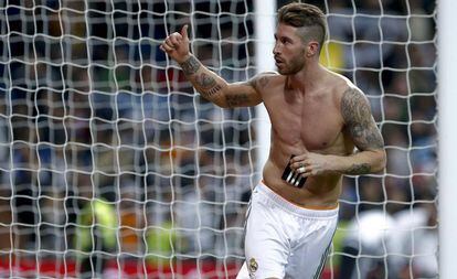 El defensa del Real Madrid Sergio Ramos tras el partido