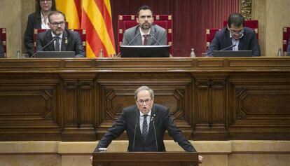 Quim Torra, al Parlament, a l'octubre.