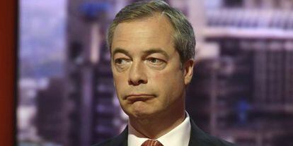 El líder del UKIP, Nigel Farage, el pasado 5 de mayo en un plató de la BBC.