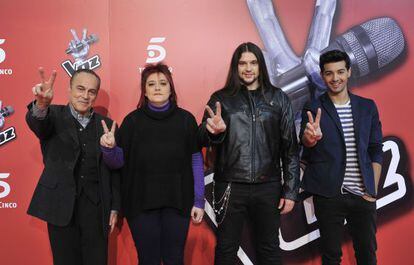 Los cuatro finalistas de 'La voz': de izquierda a derecha, Pau, Maika, Rafa y Jorge