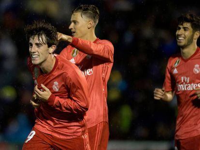 Odriozola celebra su gol ante el Melilla.