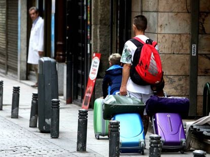 Turistas en el centro de Madrid. 