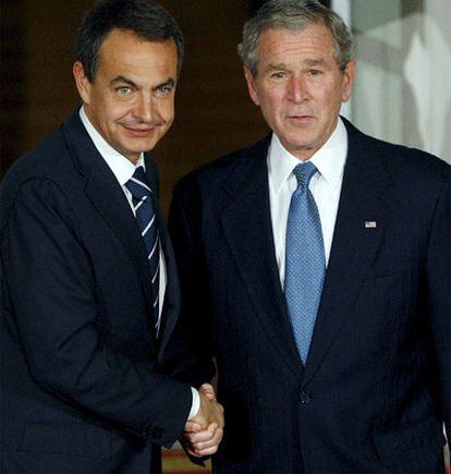 Zapatero y Bush en la Casa Blanca en noviembre de 2008.