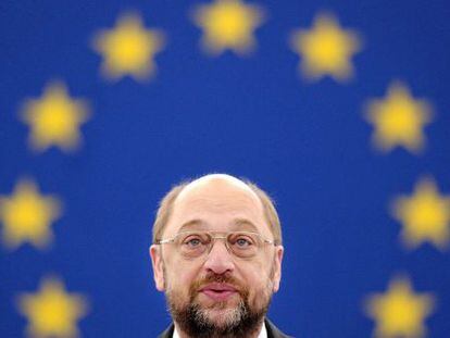 El presidente del Parlamento, Martin Schulz, durante un debate en la Cámara, el pasado 17 de abril.