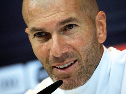 Zinedine Zidane durante la rueda de prensa previa al partido de la Copa del Rey.