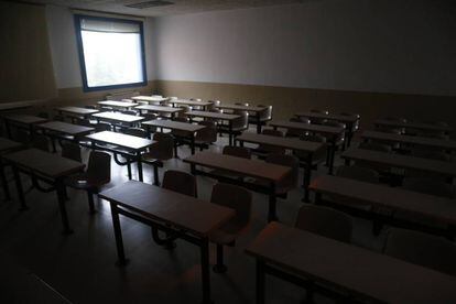 Una aula buida. 