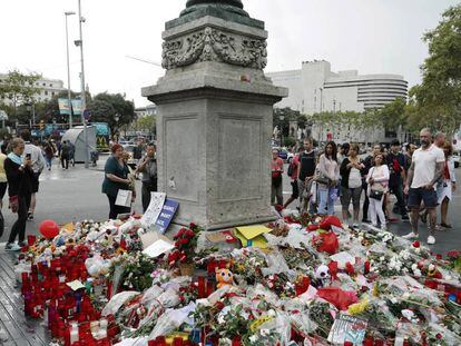 Memorial a las víctimas del atentado terrorista de Barcelona