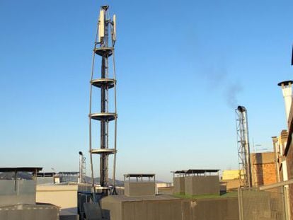 La azotea del edificio de Telef&oacute;nica, en la calle de Boada. 