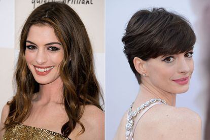 Anne Hathaway también dijo adiós al cabello largo por su papel en Los Miserables. La actriz sigue manteniendo el pelo corto dos años después del estreno.
