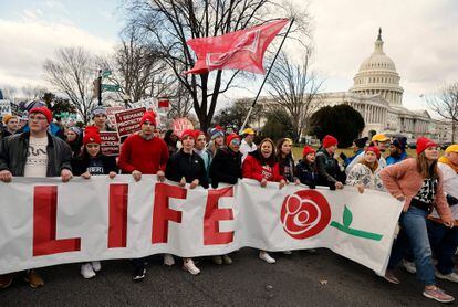 Manifestantes en la Marcha Nacional por la vida este viernes en Washington