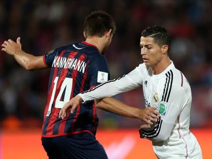 Kannemann y Cristiano, en el Mundial de Clubes de 2014.