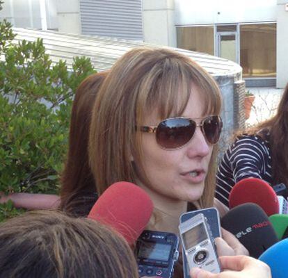 María Ángeles Ruiz González, a la salida de la Audiencia Provincial.