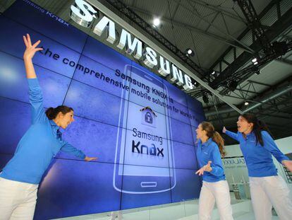 Presentación de Samsung Knox, con la que la compañía de telefonía da soluciones de fiabilidad. 