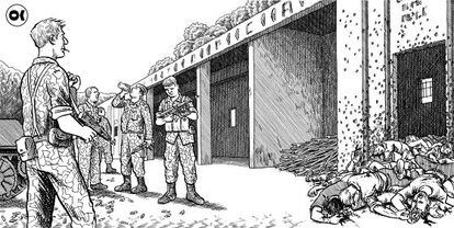 Ilustración de 'Srebrenica', del periodista y dibujante Joe Sacco.