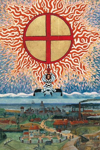 Ilustración de <i>El Libro Rojo,</i> de Carl Jung, publicado por Norton & Company.