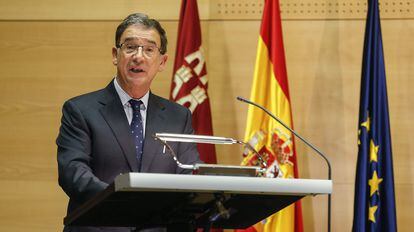 Joaquín Bascuñana, cuando era delegado del Gobierno en la Región de Murcia, en un acto celebrado en diciembre de 2014.