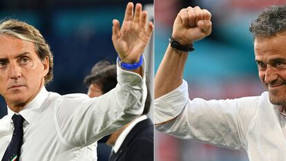 Roberto Mancini y Luis Enrique, los seleccionadores de Italia y España.