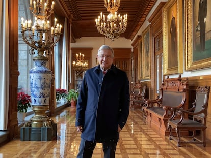 El presidente de México, Andrés Manuel López Obrador, este viernes en el Palacio Nacional.