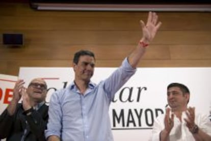 El secretario general del PSOE, Pedro Sánchez, en un acto en Jaçen