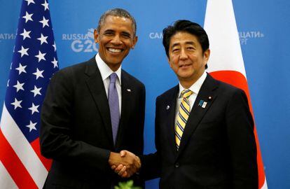 Barack Obama y Shinzo Abe, en la cumbre del G20 en San Petersburgo (Rusia), en septiembre de 2013. 