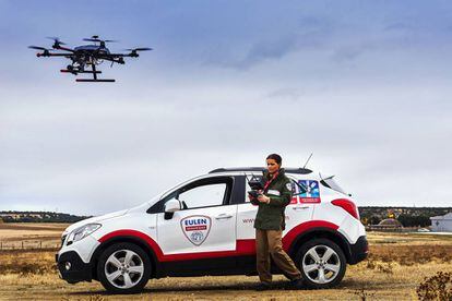 Uno de los servicios que ofrece Eulen es el de aerovigilancia con drones