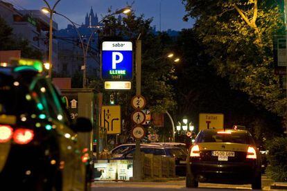 Entrada a un parking de Saba en Barcelona