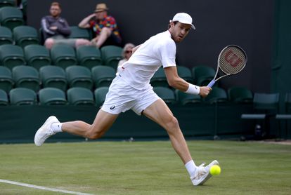 Jarry, durante el partido de la primera ronda contra Cecchinato.