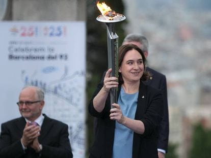 Ada Colau en el la conmemoracion del 25 aniversario de las olimpiadas de Barcelona 92.
