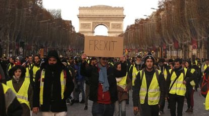 Manifestación de chalecos amarillos el sábado en París.