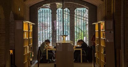 Una biblioteca de la Universidad Pompeu Fabra, la semana pasada.