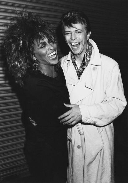 Tina Turner y David Bowie en 1985.