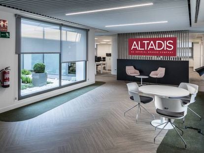 Interior de las oficinas de Altadis en Madrid. 