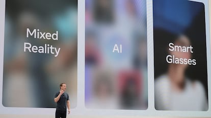 Mark Zuckerberg, director ejecutivo de Meta, este miércoles durante un evento de la compañía en Menlo Park (Estados Unidos).