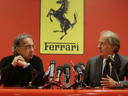 Montezemolo y Marchionne (izquierda), en la rueda de prensa de este miércoles en Maranello.