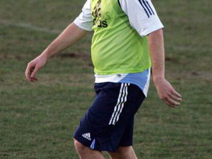 Antonio Cassano, durante el entrenamiento del Real Madrid en 2006.