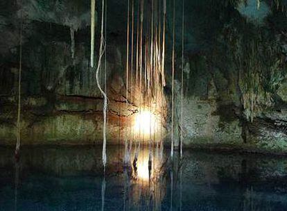 Imagen tomada por los investigadores de la red subterránea de cuevas de los antiguos mayas.