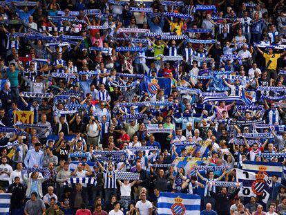 La grada del estadio del Espanyol durante el último enfrentamiento con el Madrid.