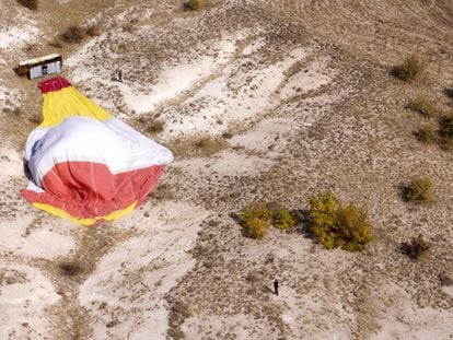 El globo aerostático estrellado este martes en la región turca de Capadocia.