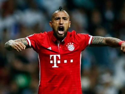 Arturo Vidal durante el partido de este martes. Vídeo: rueda de prensa de Zidane y Ancelotti.