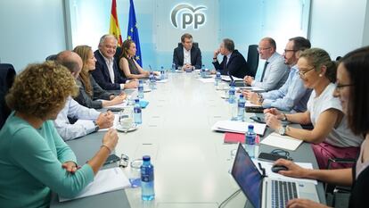 Alberto Núñez Feijóo, preside este lunes el comité de dirección del PP en la sede nacional, en Madrid.