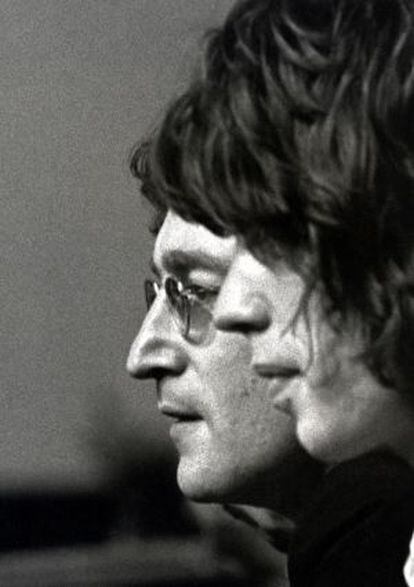 John Lennon y Mick Jagger.