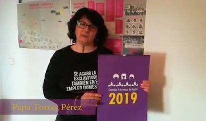 La religiosa Pepa Torres dona suport en un vídeo a la vaga del 8 de març.
