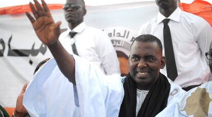 Biram Dah Abeid, durante un acto de campaña en las elecciones de junio de 2014.