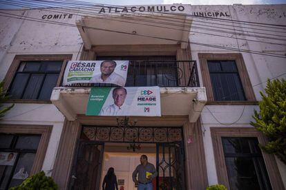 Las oficinas de PRI en Atlacomulco, Estado de México, lucen solitarias.