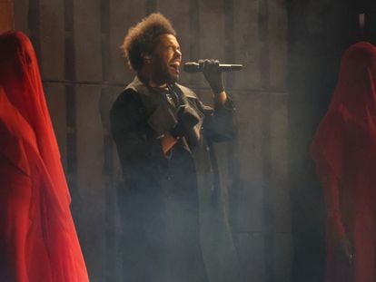 The Weeknd durante su concierto del pasado sábado en Los Ángeles.