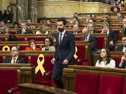 Roger Torrent, en el parlamento catalán, en una imagen de archivo.