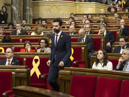 Roger Torrent, en el parlamento catalán, en una imagen de archivo.