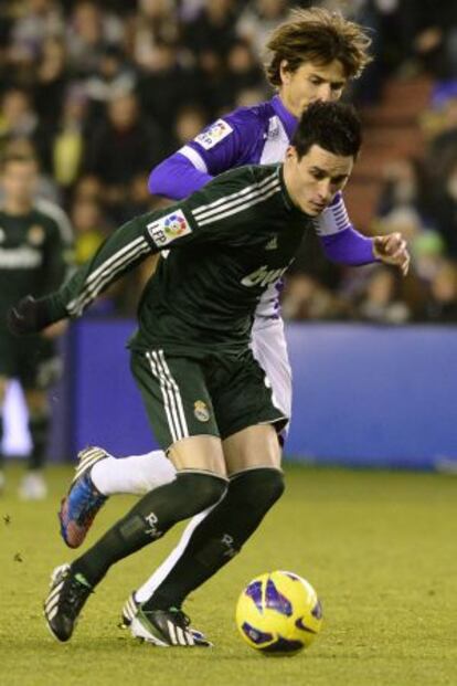 Callej&oacute;n, durante el partido ante el Valladolid