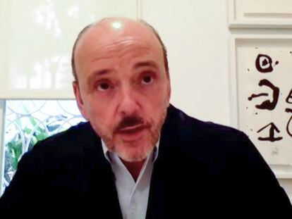 Javier Monzón, presidente de Prisa, durante su participación por videoconferencia en el VIII Edición del Foro del Consejero.