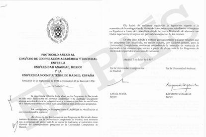 Anexo al convenio de colaboración entre la Universidad Complutense de España y la Anáhuac de México.